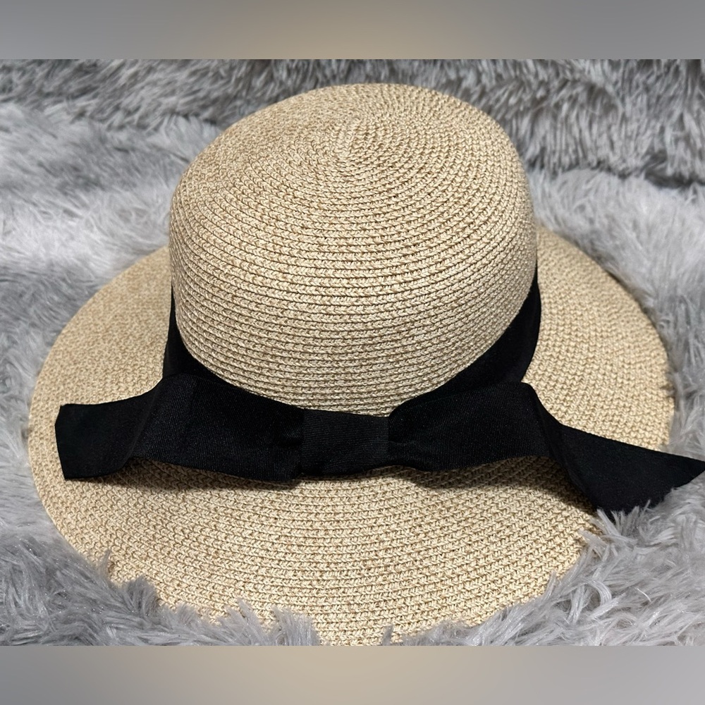 FurTalk Large Elegant Black and Tan Women's Sun Hat